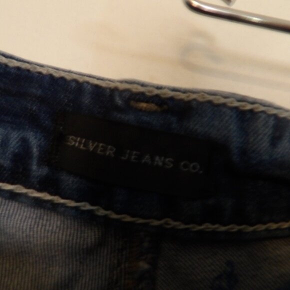 Silver Distressed Boyfriend Jeans Sz 31 - Picture 4 of 7